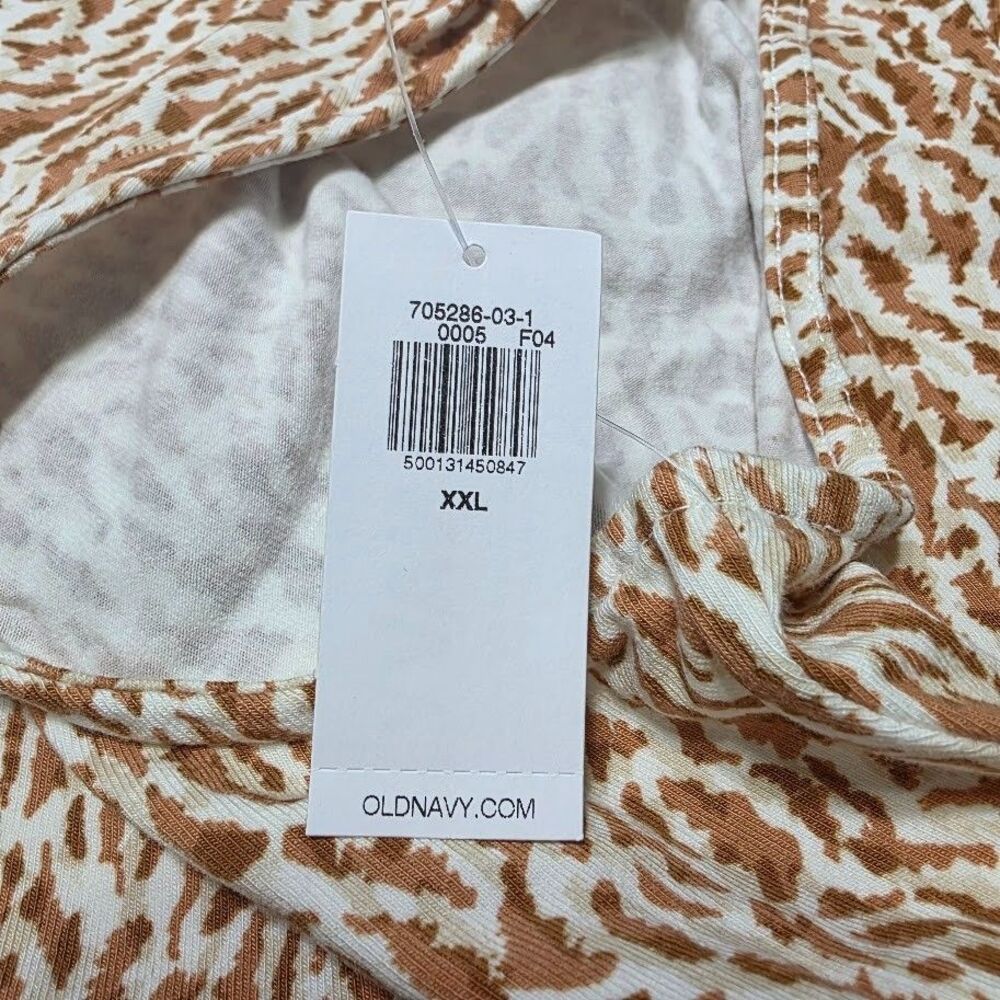 Old Navy Fit & Flare Dress Midi Cheeta Print 2XL Sleeveless Round Neck Hourglass - Picture 3 of 9